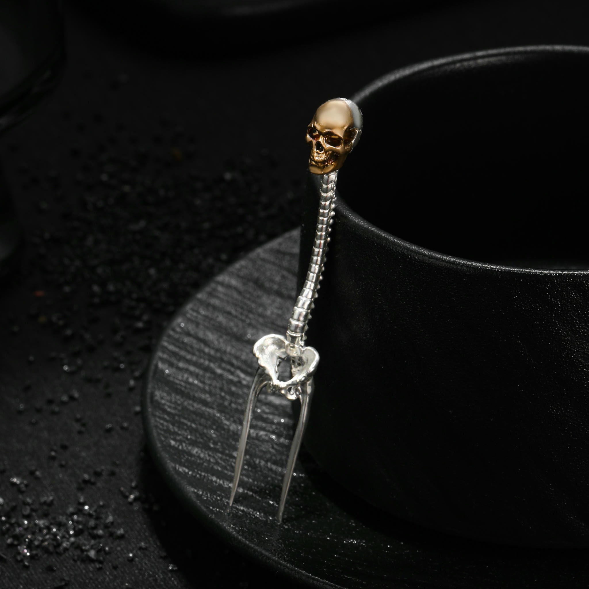 Skeleton Tableware Silver Skeleton Skull Fork, Skull Tableware, Handmade Flatware, Fruit ...