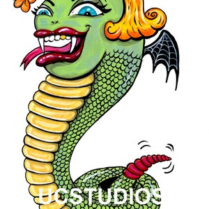 May include: A whimsical illustration of a green snake with a smiling face, wearing a hat and a wing. The snake has yellow hair, a red tongue, and the text "sssthweet!" in a speech bubble. The image includes the text "HCSTUDIOS".