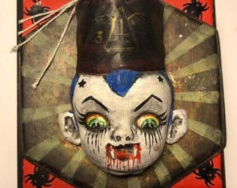 Hand Sculpted/Painted Vampire Fez Clown Box - ONE of a Kind!