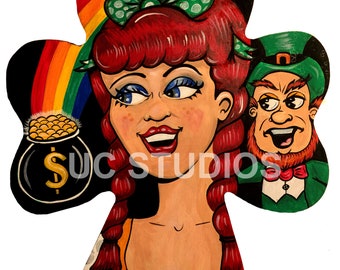 Sexy Irish St Patty's Day Pinup Print 654 Luck of the Irish by Liz Carroll