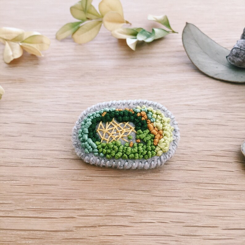 Gift for Teens Woodlands Lapel pin Nature lover Plant lover Mossy Moss on rock brooch Wooden pin Badge Gift for Her