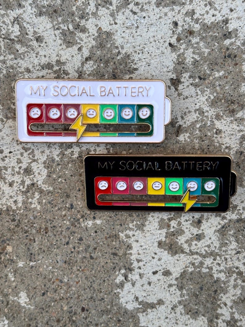 Mini Social Battery pin image 1