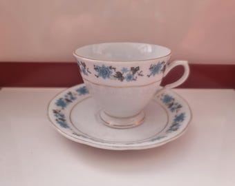 Royal Albert Blue Floral Tea Cup and Saucer Set – Fine Bone China England