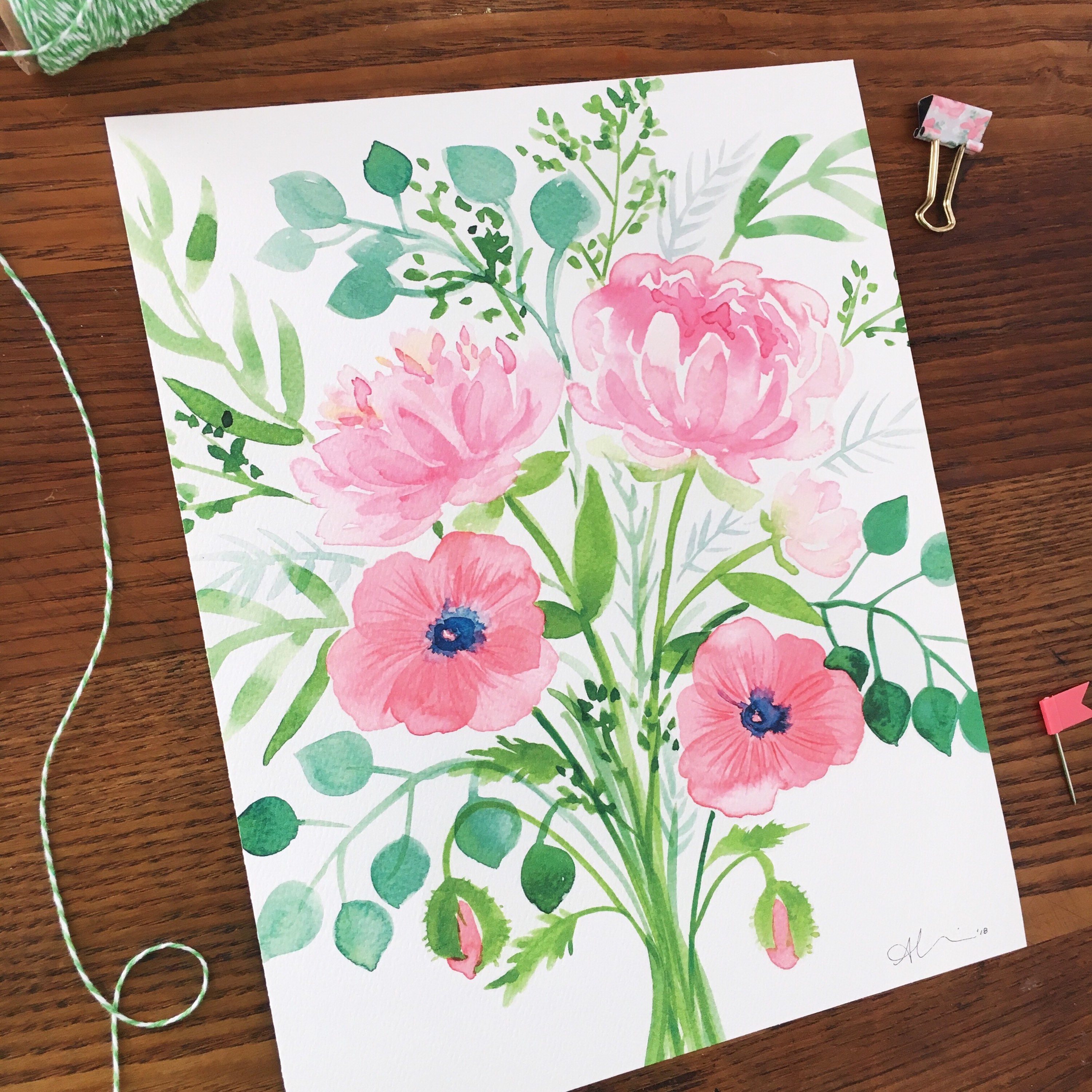 Peonies & Poppies Art Print — Amy Richards Illustration