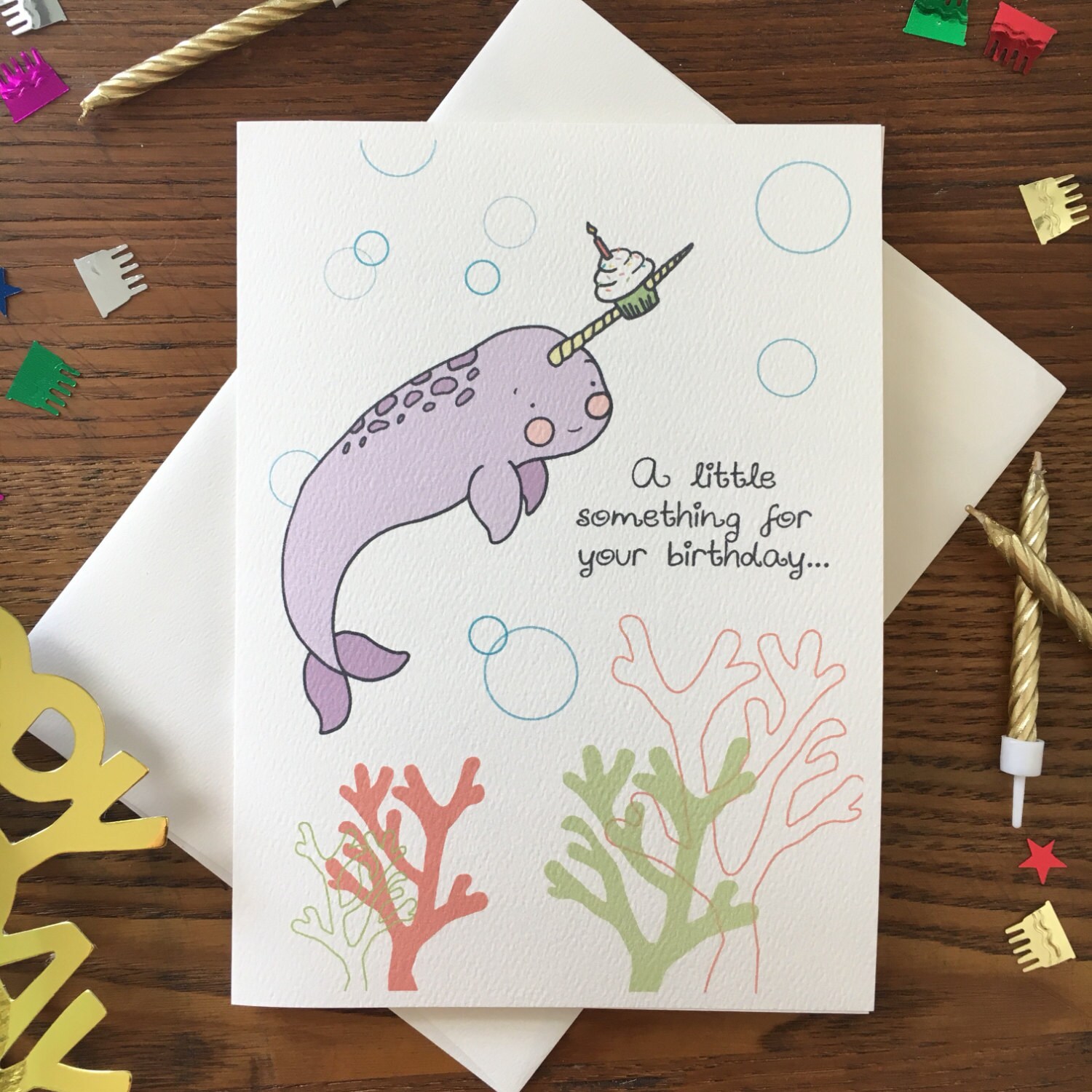 Narwhal Card. Narwhal Birthday Greeting. Nautical Birthday | Etsy