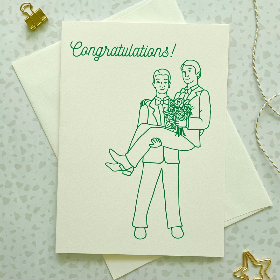 Gay Wedding Card. Gay Card. Gay Marriage. Civil Partnership. Two Grooms ...