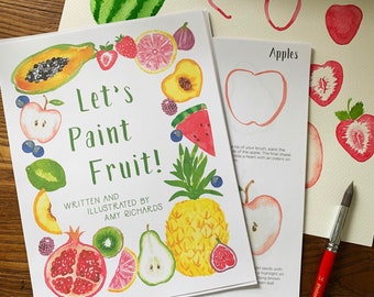 Fruit Book. Watercolor Guide. How To Paint. Art Ebook. Artist gift. Watercolor painting. Digital download. Instant download. PDF Book