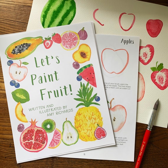 Fruit Book. Watercolor Guide. How to Paint. Art Ebook. Artist Gift