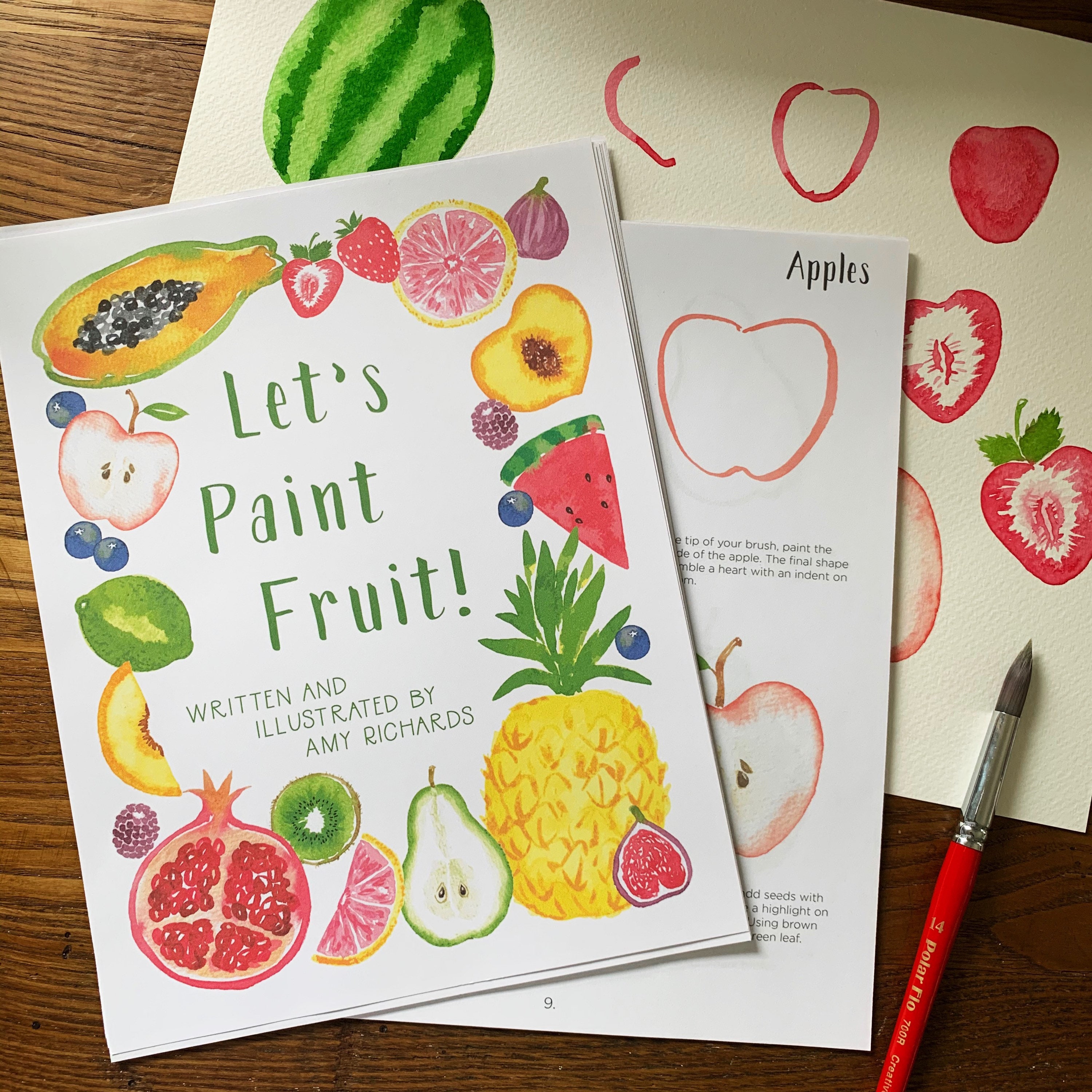 Fruit Book. Watercolor Guide. How to Paint image