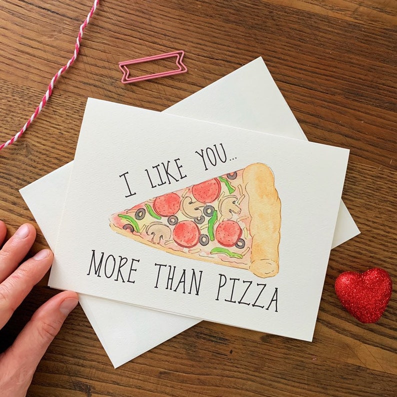 Pizza Card. I like you card. Anniversary Card. Foodie Card. | Etsy