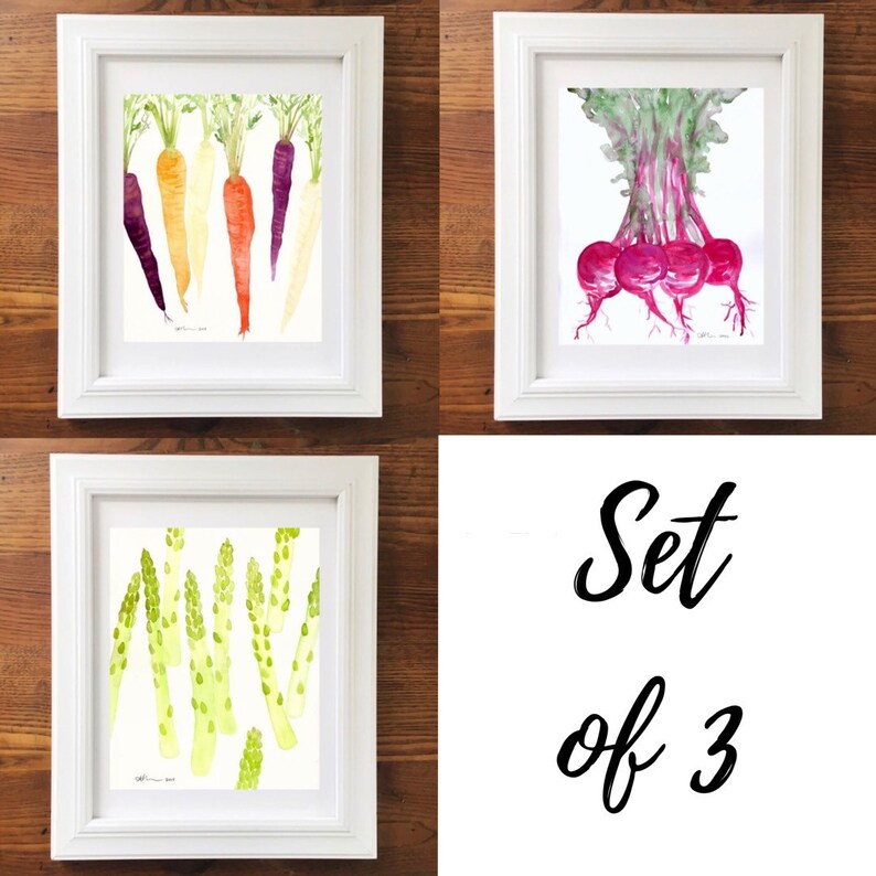 Vegetable Art Prints Watercolor Veggies Set Image 0