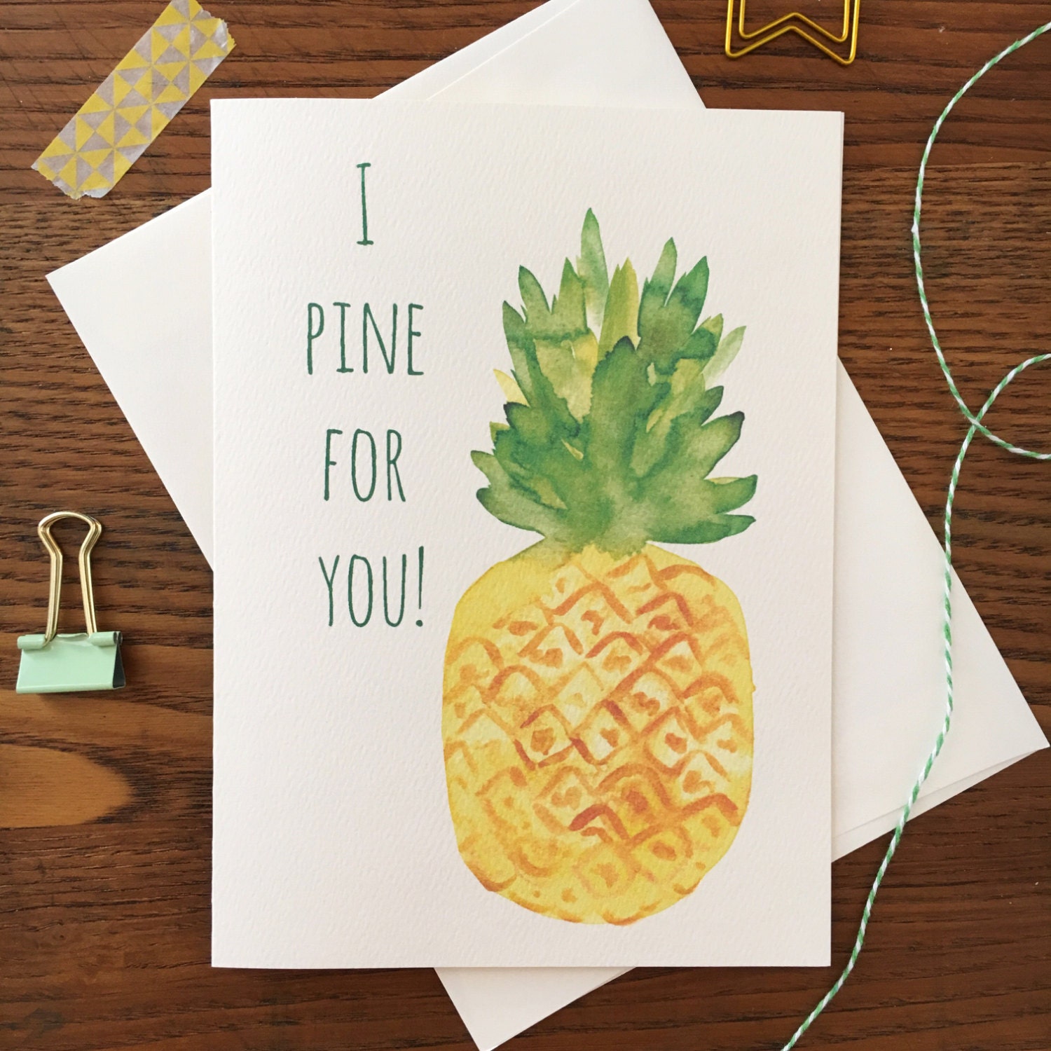 Pineapple Card. Pine for you. Anniversary Card. Pineapple love Etsy