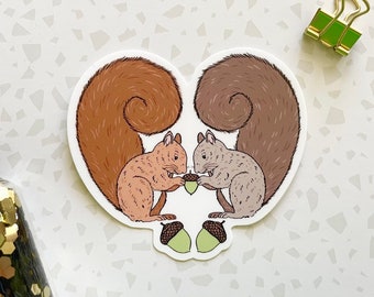 Squirrel Sticker. Vinyl Sticker. Die cut sticker. Car Sticker. Laptop Decal. Water Bottle Decal. Squirrel art. Squirrel Gift Under 5