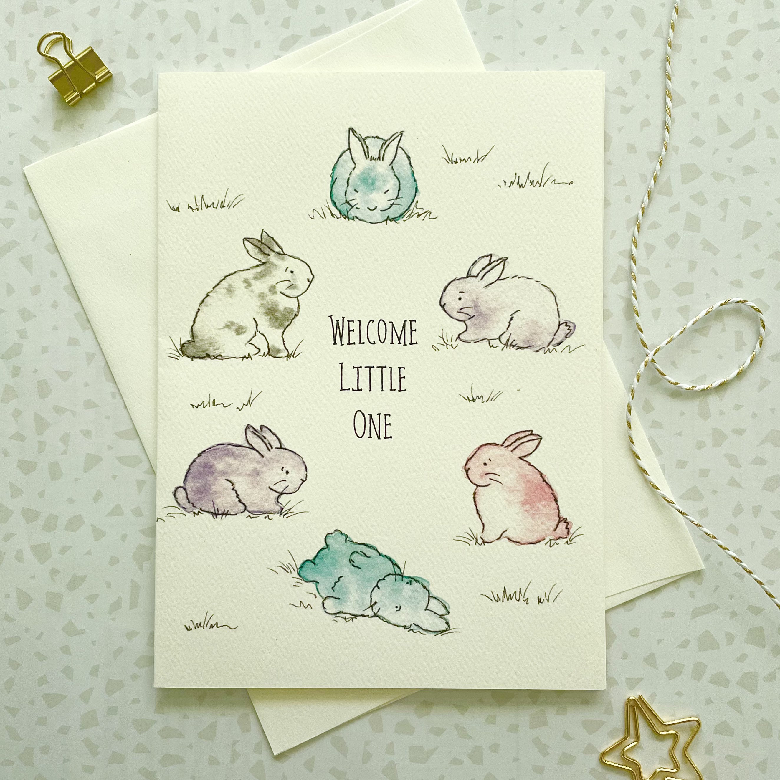 Baby Bunny Card. New Parents. Congratulations Baby. New Mom | Etsy