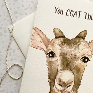 Goat Card. Goat Pun. Baby Goat. You Got This Card. Inspirational Card. Blank Card. Single Card. Encouragement Card. Goat Lover. Goat gift image 4