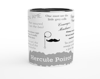 Hercule Poirot Quotes Coffee Mug - Agatha Christie Fan Gift