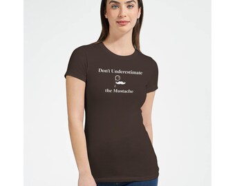 Hercule Poirot Mustache T-Shirt | Don't Underestimate the Mustache | Funny Gift for Detectives