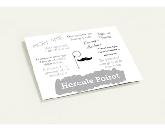 Hercule Poirot Quotes: Pack of 10 Fun Greeting Cards - Agatha Christie Inspired