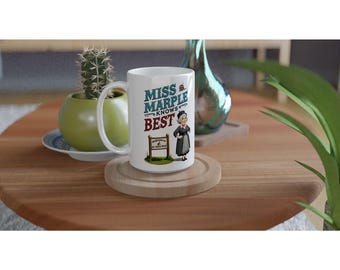 Miss Marple Mug: Agatha Christie Gift, 15oz Ceramic