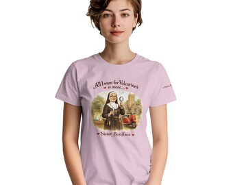 Valentine's Sister Boniface T-Shirt – Classic Fit Heavyweight Cotton Tee