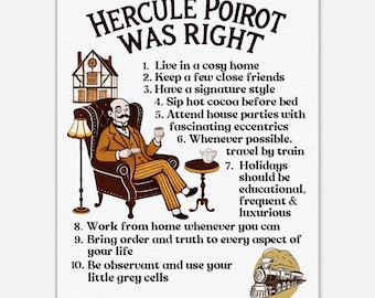 Hercule Poirot Canvas Print: Agatha Christie Detective, Humorous Life Lessons