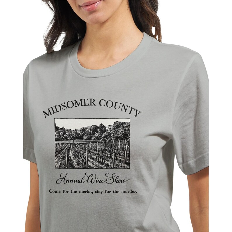 Midsomer Murders T-Shirt - Funny Mystery Tee - Unisex & Eco-Friendly Gift Silver