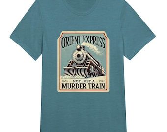 Vintage Orient Express Tee - Funny Hercule Poirot Tee - Triblend Unisex Crewneck T-shirt