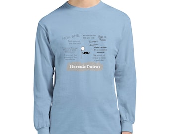 Hercule Poirot Quotes Long Sleeve T-shirt - Agatha Christie Fan Gift