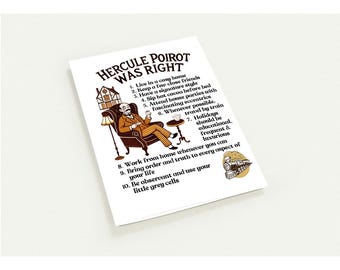 Hercule Poirot Lebensstunden: Packung mit 10 lustigen Grußkarten - Agatha Christie inspiriert