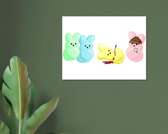 Detective Peep Poster – Easter Marshmallow Murder Mystery Art Print