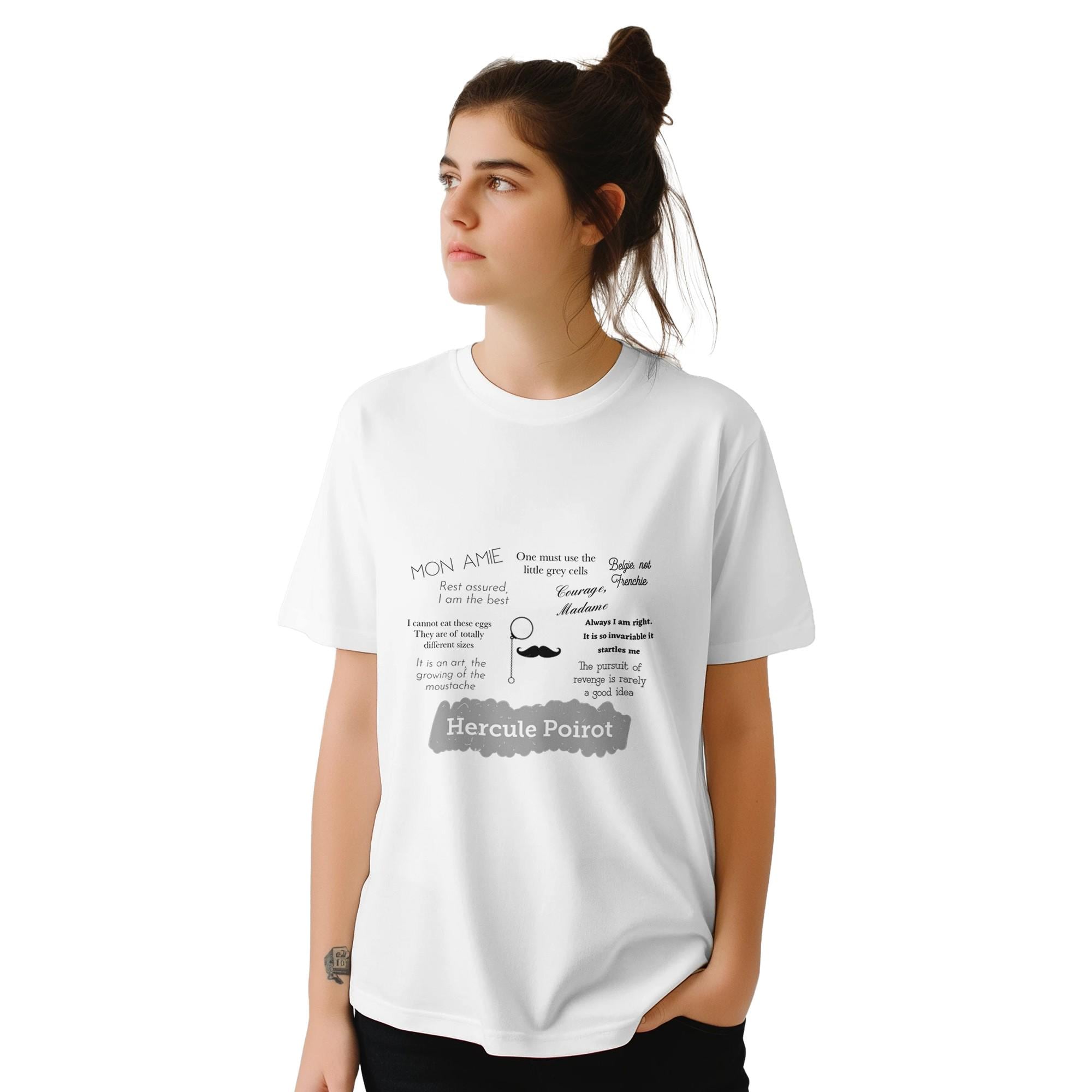 Hercule Poirot Quotes T-shirt: Agatha Christie Fan Gift