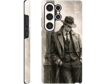 Film Noir Sam Spade Phone Case - Vintage Detective Sepia Tone - Samsung