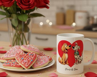 Puppy Love Mug - Customize Names - Valentines or Best Friends