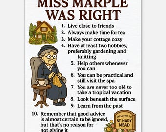 Miss Marple Canvas Print: Humorous Agatha Christie Life Lessons