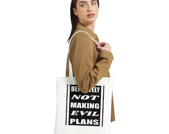 Evil Plans Cotton Tote Bag - Funny Eco-Friendly Gift