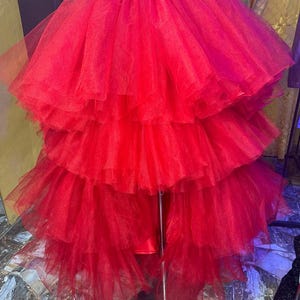 Stunning red Tulle mermaid prom dress , Elegant formal evening gown for special occasions, red prom gown, Red party dress, Tulle prom gown