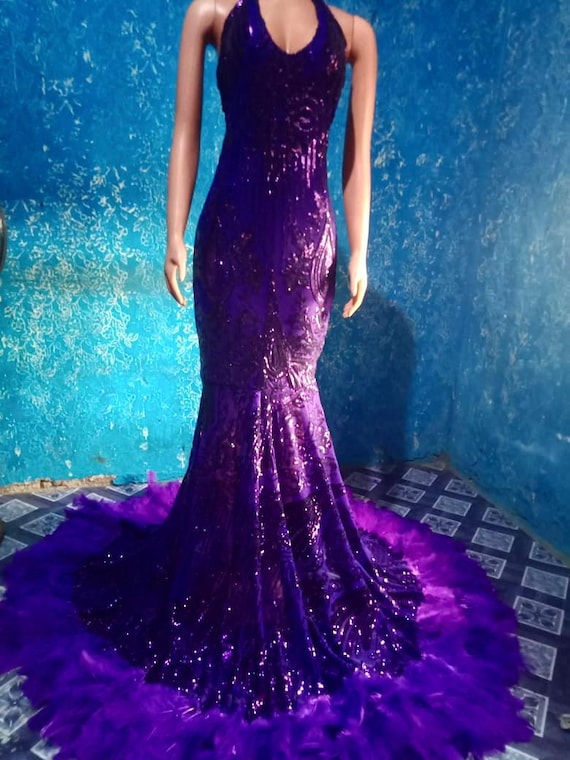 badass bridesmaid dresses Fitted Iridescent Sequin V-Neck Gown by Tiffany Designs 16065 2 / Blush main image 1