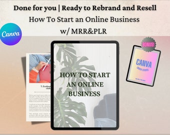 How To Start An Online Business Ebook; MRR/PLR; Digital Entrepreneurship; Entrepreneurial Journey; Business Planning