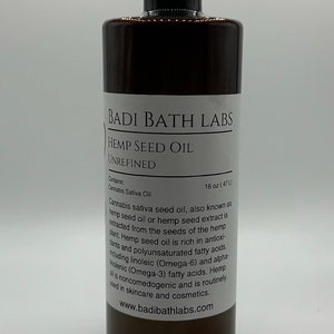 Hemp Seed Oil - 100% Pure Hemp Oil - Moisturizer - Carrier Oil - Cold Pressed