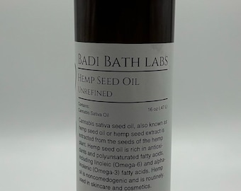 Hemp Seed Oil - 100% Pure Hemp Oil - Moisturizer - Carrier Oil - Cold Pressed