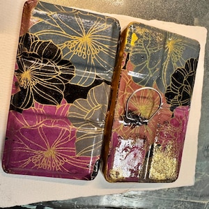 Paleta de acuarela personalizada - lata tríptico pequeña de 14 medias paletas - colección LUXE 6 patrones disponibles