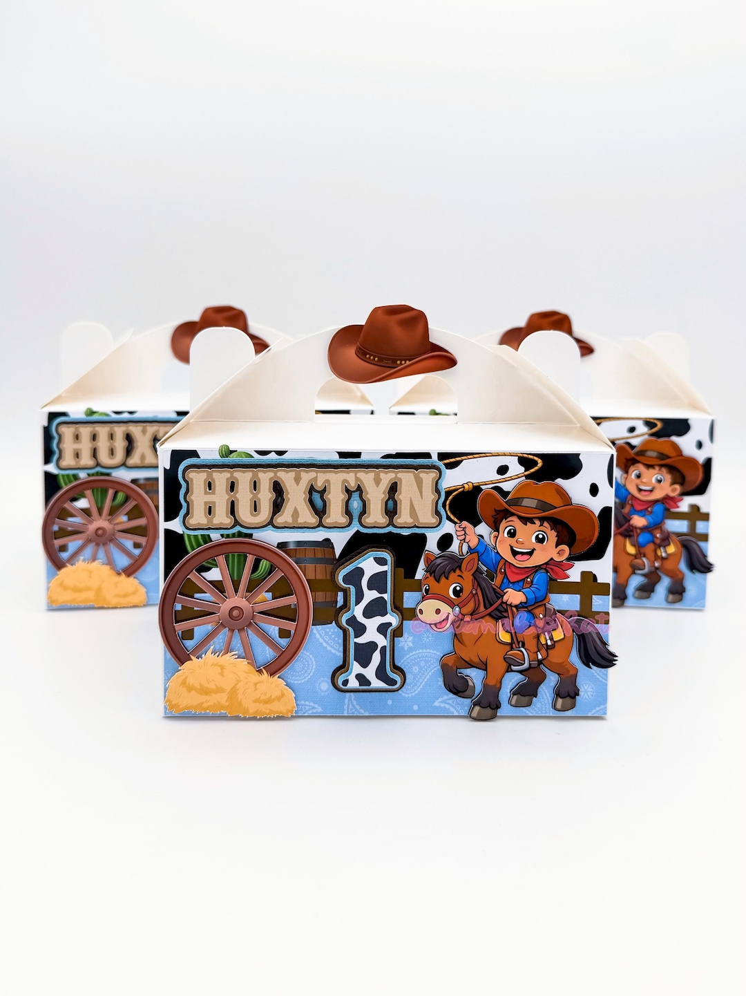 First Rodeo Party Favor Boxes, Cowboy Birthday Gable Box - Etsy