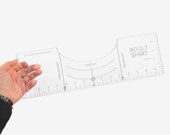 Regla de alineación acrílica para camisetas, guía de centrado para diseños de prensado térmico.