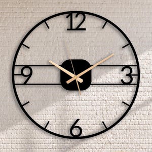 Moderne metalen wandklok, extra groot stil minimalistisch decor, eigentijds woonkamerdecor