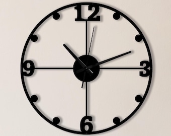 Modern Metal Wall Clock: Silent Minimalist Decor, 3D Shadow Effect