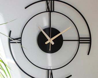 Unique Minimalist Large Metal Wall Clock,Silent Wall Clock,Metal Wall Decor,Metal Wall Art,Modern Wall Clock,Fathers Day Gift,Kitchen Clock