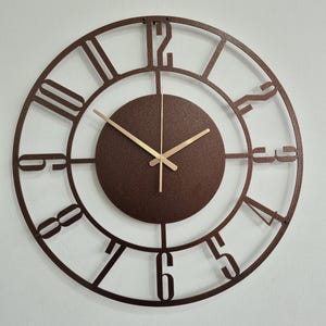Luxury Copper Large Metal Wall Clock,Decorative Silent Modern Wall Decor for Living Room