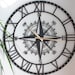 Large Metal Compass Wall Clock: Modern Silent Decor - Etsy