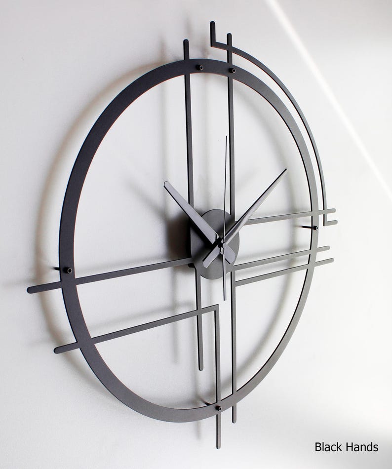 Intersecting Clock 3D Metal Wall Clock: Modern Minimalist Art Decor - Etsy