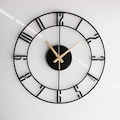 Modern Metal Wall Clock: Oversized Silent Clock with Numbers